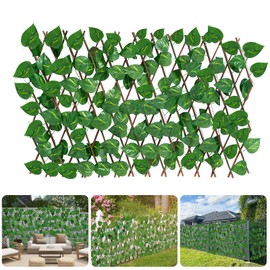 Expandable Faux Privacy Fence, Airy & Evergreen Outdoor Privacy Screen with Bigger Green Dill Leaf, Artificial Plant Decoration Panel Hedge for Balcony Backyard-Enhance Your Home's Privacy and Beauty!