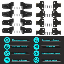 for Jeep Door Hinges Wrangler JL Inside and Outside 4 Door Hinge Assembly Kits Compatible with Jeep Wrangler JL & Gladiator JT 2018-2024 (16 Pcs w/ 36 Pcs Screws)