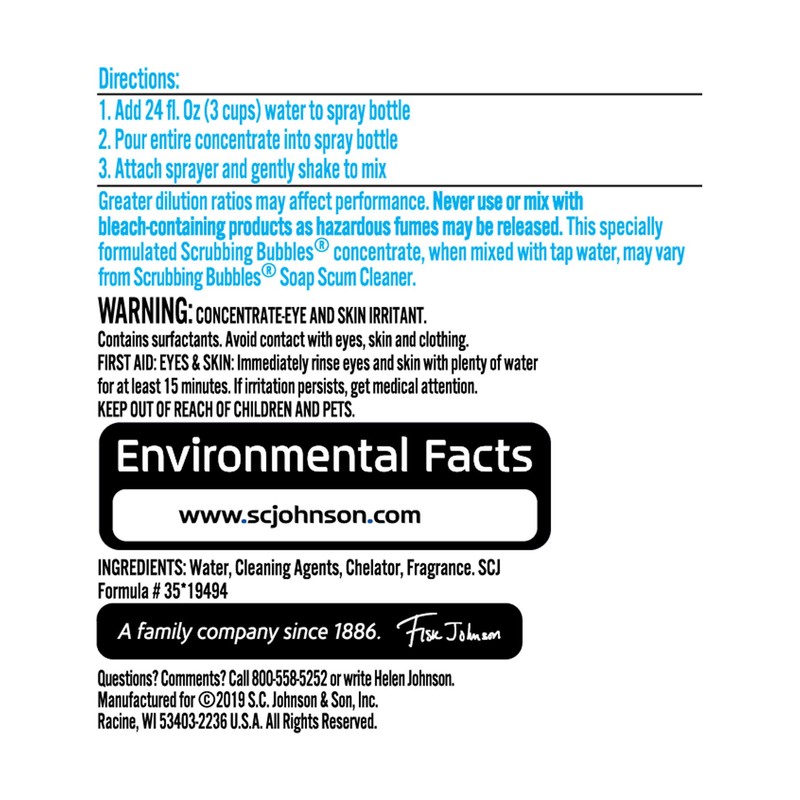 Scrubbing Bubbles Multi Surface Bathroom Cleaner Concentrate, Two 2.9 oz