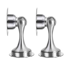 Door Stopper,Magnetic Door Stop,Stainless Steel Door Catch,Double-Sided Adhesive Tape No Need to Drill. Better Protection for Walls (Silver-2 Pack)