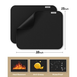 2pack Heat Resistant Mat for Air Fryer, 15x18in Heat Resistant Mat for Countertop, Silicone Kitchen Countertop Hot Pads for Air Fryer, Deep Fryer, Oven