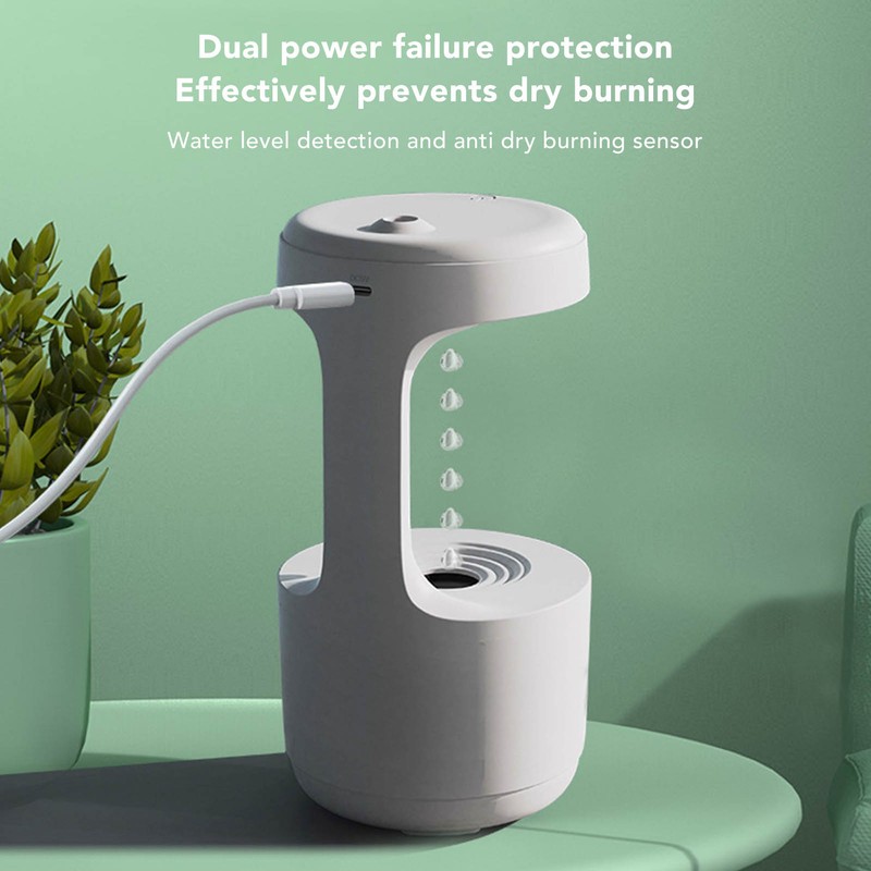 Anti Gravity Humidifier Water Drop Humidifier Quiet Operation Fine Misting