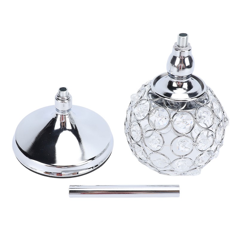 Crystal Candle Holder Ornament Tall Elegant Crystal Silver Candlestick for