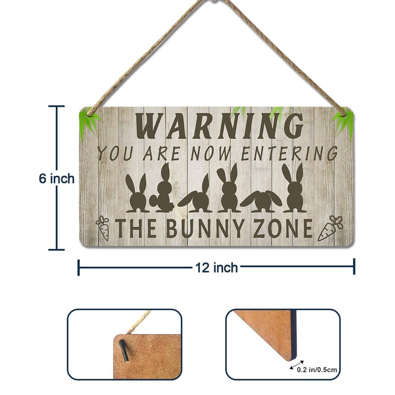 Easter Rabbit Sign Funny Bunny Wall Art Decor Rustic Bunny