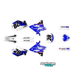 Kalair GFX Graphics Kit for Yamaha YZ250 (2002-2004) Factory Series Blue 9 Mil-Dirt Pit Bike Motorcycle Stickers,Dirtbike Racing Decal Automotive Motocross Accessories no Plastics