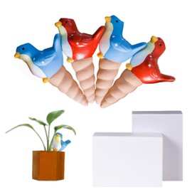 Bird Shaped Terracotta Self Watering Spikes​ for Plants,​ Automatic Plant Watering Globes​ Indoor/Outdoor, ​Clay Watering Stakes​, Vacation ​Plant Watering Devices, 2 Color​ (4 Pack)