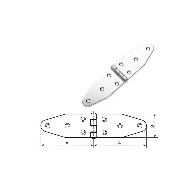 Wing Hinge - A2 (304) Stainless - 2 Pack