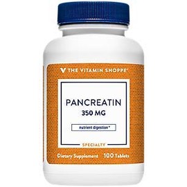The Vitamin Shoppe Pancreatin 500MG, Natural Digestive Enzyme Supplement, Supports Digestion of Fats, Protein, Carbohydrates (100 Tablets)