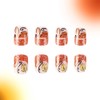 Fall Press on Nails Short Square Fake Nails with Pumpkin