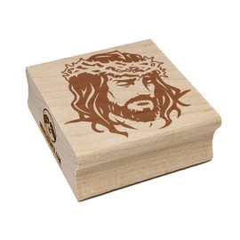 Jesus Christ Religious Christian Cross God Square Rubber Stamp for Stamping Crafting - 1.75in Medium