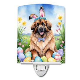 Caroline's Treasures Leonberger Easter Egg Hunt Ceramic Night Light Compact, UL-Certified, Ideal for Bedroom, Bathroom, Nursery, Hallway, Kitchen, 6x4x3, Multicolor