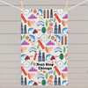 MNIGIU Chicago Symbols Kitchen Towel Chicago Lover Gift Chicago Landmarks