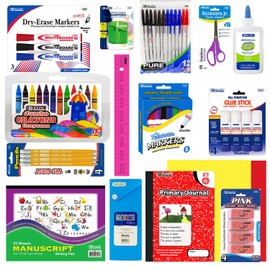 OMURA Learning | Primary School Kit | Back to School Supply Box for Grades K-2 | All-in-One Student Essentials Set | Composition Book Ruler | Ideal School Supplies Gift (Primary K-2)