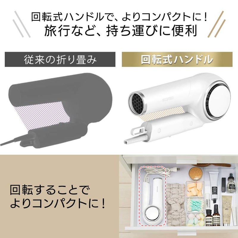 Iris Ohyama HDR-E1-P Moisture Ion Dryer, Negative Ion, Large Airflow,