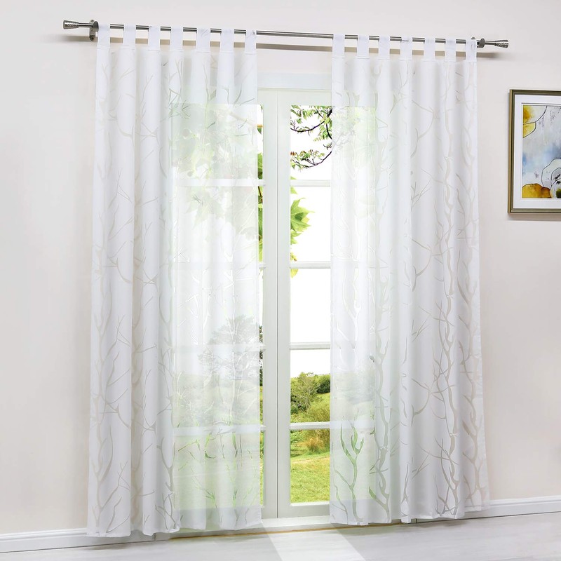 HeichkelL Transparent Curtain Burnout 1 Piece Voile Curtain Modern Curtain