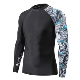 ADOREISM - Camisetas de natación de compresión para Hombre con protección Solar UPF 50+ para Hombre, Escala de Serpiente, XX-Large