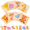 8pcs Wooden Puzzles for Toddlers 1 2 3 4, Toddler