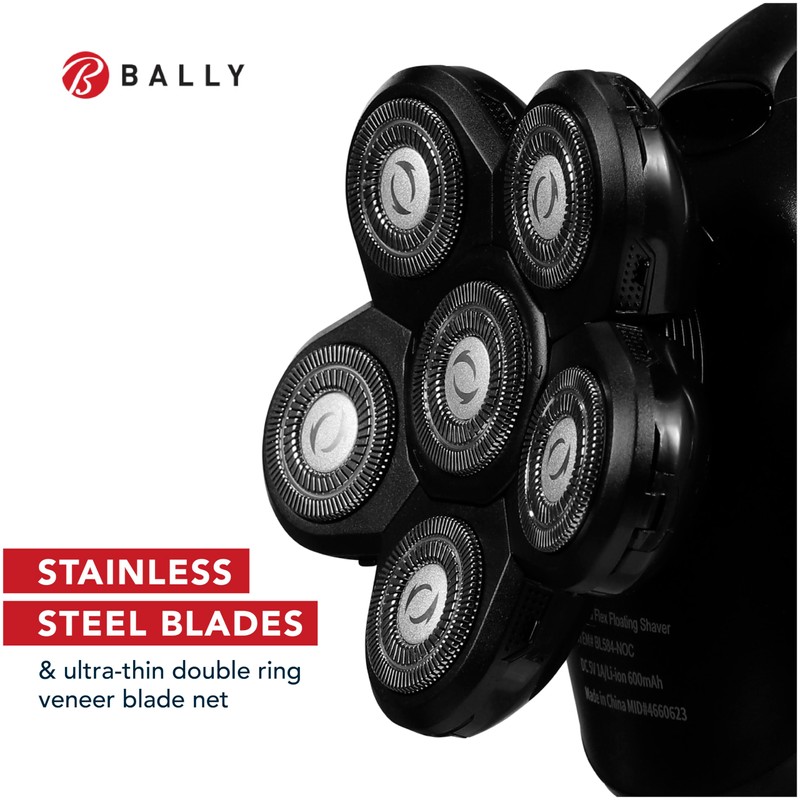 Bally 6 Head Floating Shaver, Total Grooming with 6-in-1 Multi-Functional