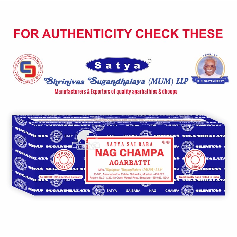 Satya Sai Baba Nag Champa Incense Sticks 250g (Worlds Largest