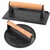 HEIHAK 2 Pack Black Cast Iron Grill Press, 7 x7