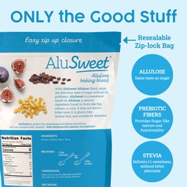 Alusweet Allulose Sweetener Zero Calorie - 12 oz - 1:1 Sugar Substitute, Keto-Friendly, Gluten-Free, Non-Glycemic, Plant-Based Sugar Substitute for Baking, Coffee, Cooking and Drinks