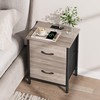 Vagusicc Nightstand Set of 2 with Charging Station, End Table