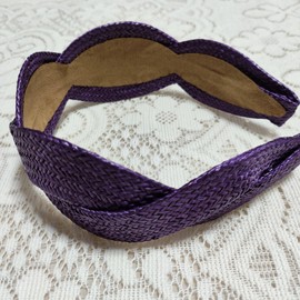 SHESRA Woven Straw Headbands for Women Girls, Lafite Straw Headbands Wide Hairbands Beach Holiday Hair Hoop Accessories Headwear Jewelry Gifts 01(Purple)