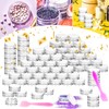 MotBach 100 Pcs 3g Empty Plastic Containers with White Lids,Tiny