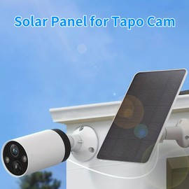 Solar Panel Compatible with TP-Link Tapo MagCam C425, Tapo C420 and Tapo C400, Micro USB Charging Plug, IP65 Waterproof, 6W5V