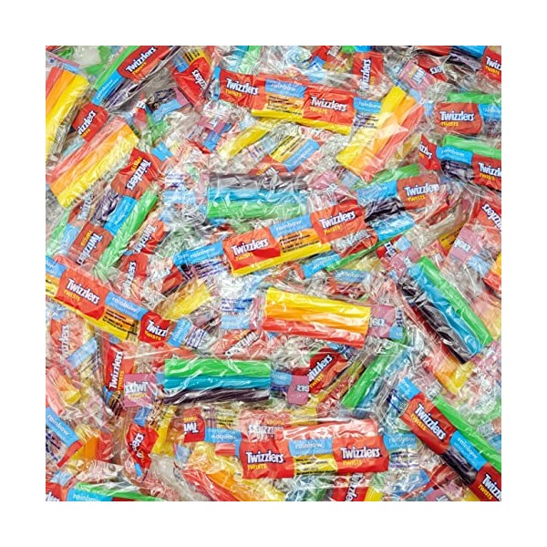 Twizzlers Twists Rainbow Chewy Licorice Candy - Snacks Size Bulk Twizzlers -Triple Twist Pack Individually Wrapped (1 Pound)