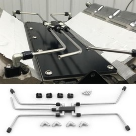 LS Coolant Crossover Steam Vent Kit ，Stainless Steel Complete Coolant Crossover Steam Vent KiT ，AN4 Fuel Brake Line 4 Corner Complete Steam Port Kit For LS1, LS2, LS3, LS6, LS7, LS9, LSX