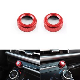 FUEISOF For Hyundai Santa Fe MX5 2024 ABS Radio Volume Control Switch Knob Cover (Red)