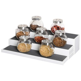 ideamake Spice Rack Organizer, Non-Skid 3-Tier Expandable Spice Rack For Cabinet, Tiered Spice Shelf, Kitchen Organizers and Storage, Seasoning Organizer, Pantry Organization, Bathroom, Countertop