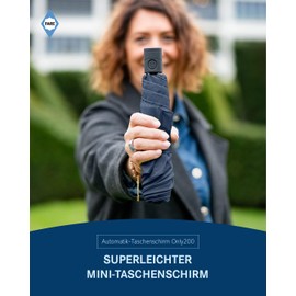 FARE FiligRain Only200 Automatic Pocket Umbrella - Super Light at Only 200 g, Automatic Open/Close, Windproof Plus, Compact (Closed Only 26 cm Long), navy