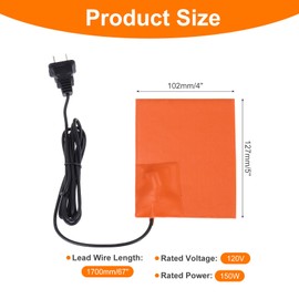 MECCANIXITY Silicone Heating Pad, 120V 150W Car Engine Block Oil Pan Heater Heater Strip for Constant Temperature 127mm x 102mm