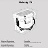 Grizzly 15 Cooler | 15 qt Ice Chest Durable Rotomolded