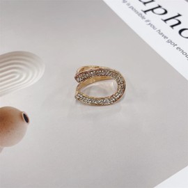 Dainty CZ Horseshoe Silk Scarf Ring for Women Gold Plated Sparkly Crystal Scarves Shawl Buckle Holder Clasp Holder Scarfs T-Shirt Neckerchief Elegant Dress Accessories Jewelry