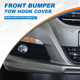 CZShiYue Car Front Bumper Tow Hook Cover Fit for VW CC 2009 2010 2011 2012 Towing Eye Cap Trailer Cover 3C8807241 3C8-807-241-B-GRU (Gold, Passenger Side)