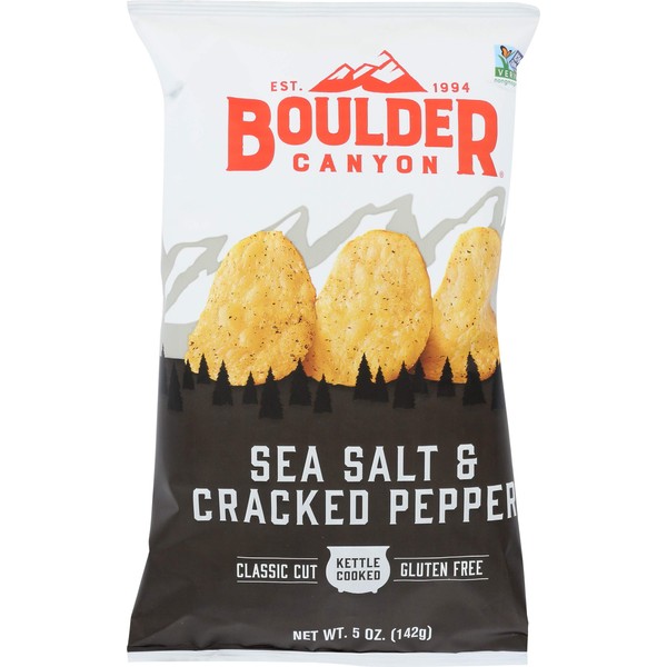 Boulder Canyon Cracked Pepper Potato Chips Gluten Free (12x5 Oz)