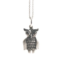 apop nyc 925 Sterling Silver Wise Owl Pendant Necklace Chain 20 inch [Jewelry]