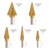 Step Drill Bit Set, 5 Pcs Titanium Coated High Speed
