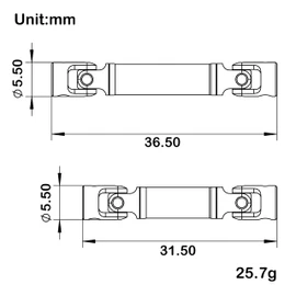 MEUS RACING Ascent 32 Driveshaft Front Rear Drive Shaft for 1/32 Redcat Ascent-32 RC Crawler Upgrades (Black)