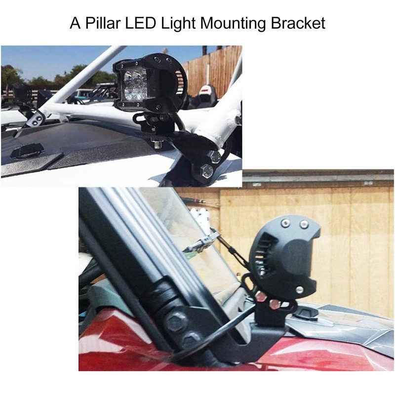 UTV LED Light Mounting Bracket 2 Pieces Side Pillar Mounting