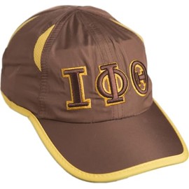 Iota Phi/Φ Theta Featherlight Mens Cap [Brown - Adjustable] - ID#4266