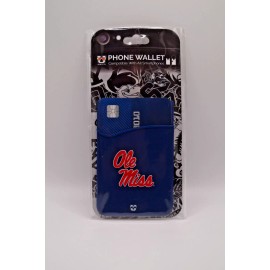 Glass-U Universal Adhesive Pocket Stick On Phone Wallet Card Holder Ole Miss