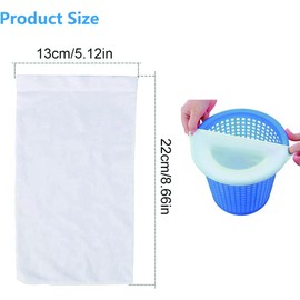 Pool Skimmer Socks, 20 Packs Swimming Pool Skimmer Socks Baskets Skimmers Net Filter Storage Bag, Ultra fine Mesh Screen Liner for Filters Baskets and Skimmers for Cleans Debris and Leaves