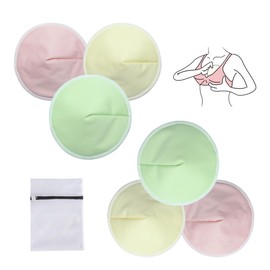 SGERUFZ 6er Pack Organische Wiederverwendbare Stilleinlagen, Ultra Weiches Gewebe, Schnell Absorbierende, Atmungsaktive, Waschbare Essentials