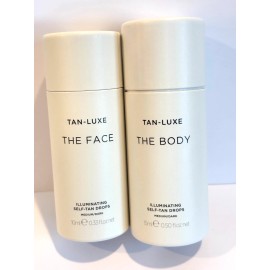 TAN-LUXE THE FACE.33oz /THE BODY.50oz  Illuminating Self-Tan Drops MEDIUM/DARK