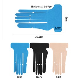 Precut Kinesiology Tape for Hand & Wrist Support, 6 Pcs Breathable Waterproof Kinesiology Recovery Tapes Finger Joint Support Tape, Hypoallergenic Latex-Free Elastic Athletic Tapes for Carpal Tunnel