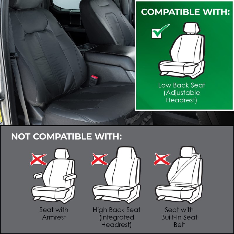Season Guard Dakota Truck Seat Covers; Universal Fit for Large